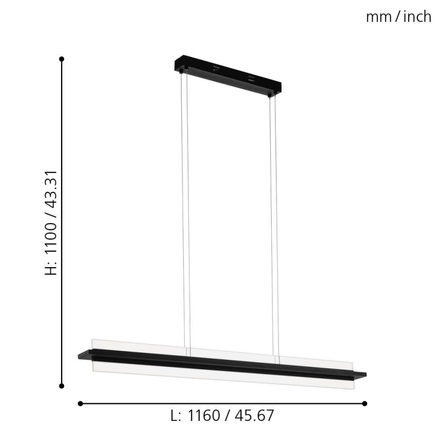 Eglo 98495 - Candelabro suspenso LED com regulação SPADAFORA LED/15W/230V