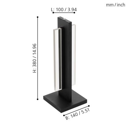 Eglo - Candeeiro de mesa LED com regulação LED/15W/230V