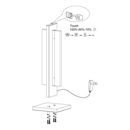 Eglo - Candeeiro de mesa LED com regulação LED/15W/230V