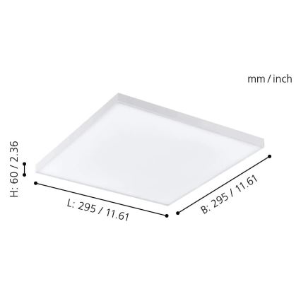 Eglo - Iluminação de teto LED RGB com regulação TURCONA-C LED/15W/230V + comando
