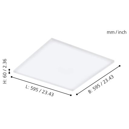 Eglo - Iluminação de teto LED RGB com regulação TURCONA-C LED/30W/230V + CR