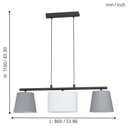 Eglo - Candelabro num fio 3xE14/25W/230V