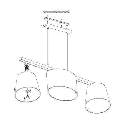 Eglo - Candelabro num fio 3xE14/25W/230V