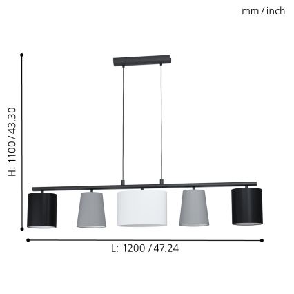 Eglo - Candelabro num fio 5xE14/25W/230V