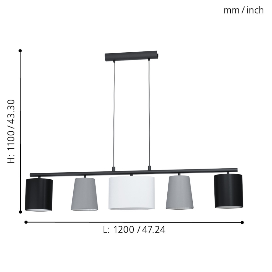 Eglo - Candelabro num fio 5xE14/25W/230V