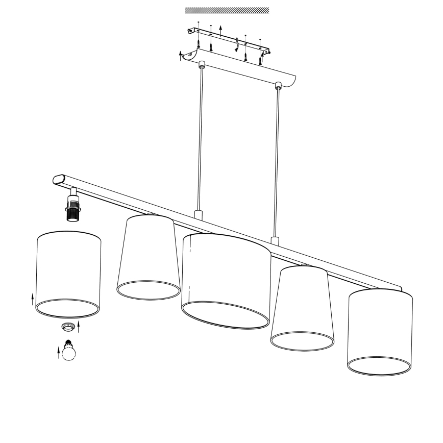 Eglo - Candelabro num fio 5xE14/25W/230V