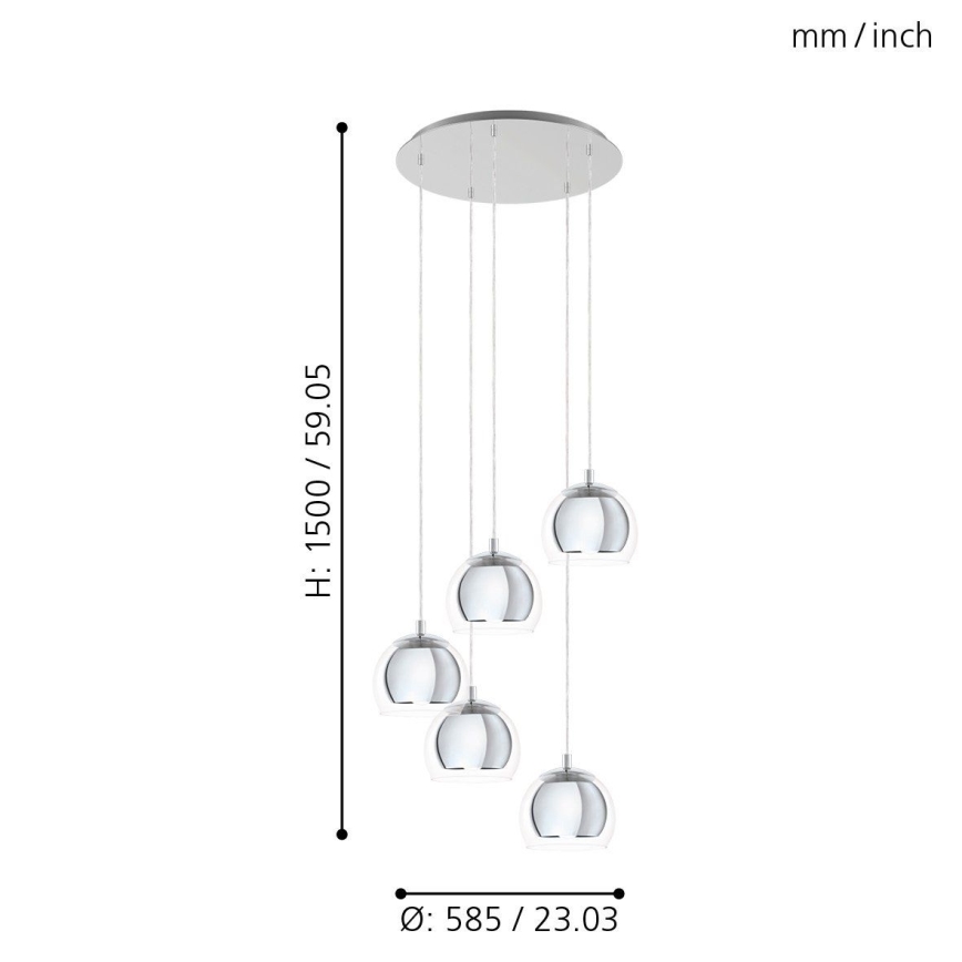 Eglo - Candelabro num fio 5xE27/28W/230V