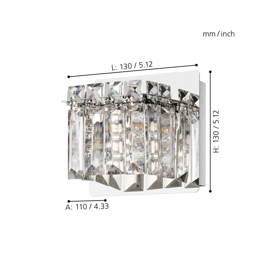 Eglo - Iluminação de parede LED 1xG9/3W/230V cromado brilhante