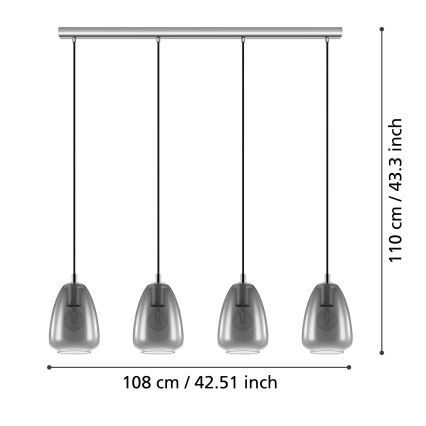 Eglo - Candelabro num fio 4xE27/40W/230V