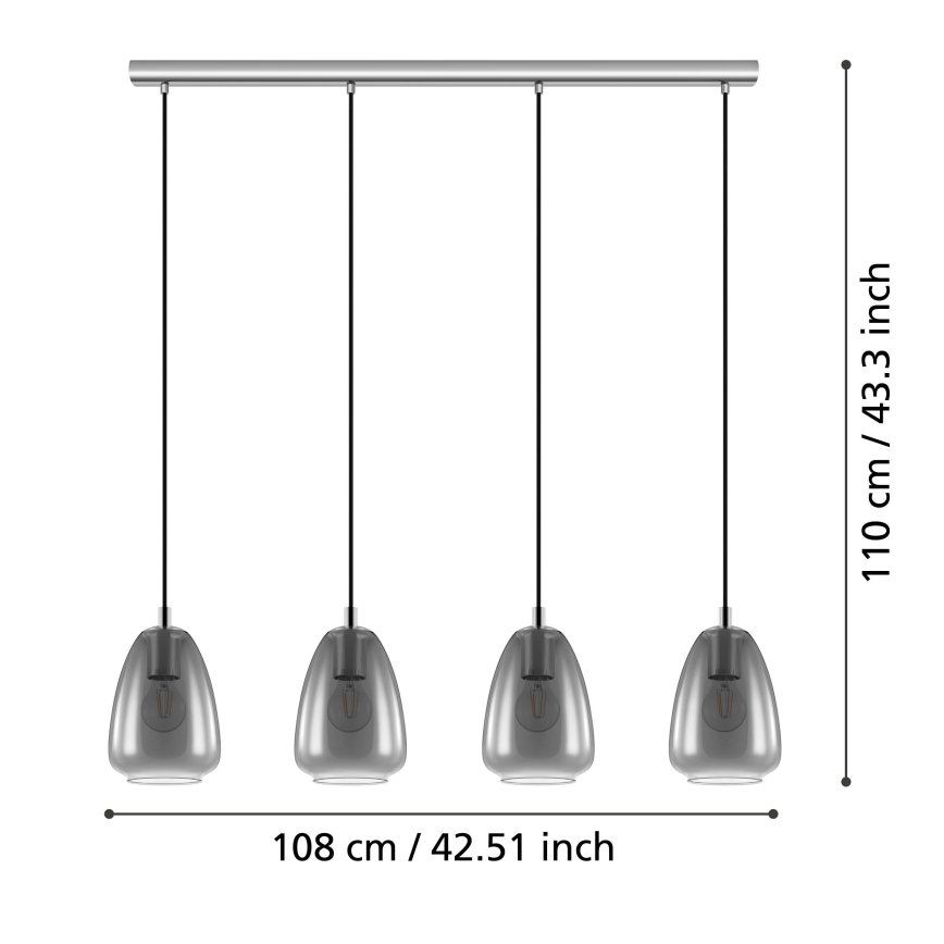 Eglo - Candelabro num fio 4xE27/40W/230V