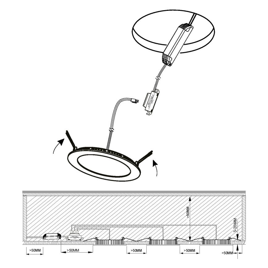 Eglo - CONJUNTO 3x Focos de encastrar LED para casa de banho  FUEVA 1xLED/2,8W/230V IP44 cromado brilhante