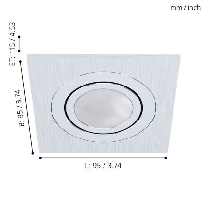 Eglo - CONJUNTO 3xLED Luz embutida AREITIO 3xGU10/5W/230V