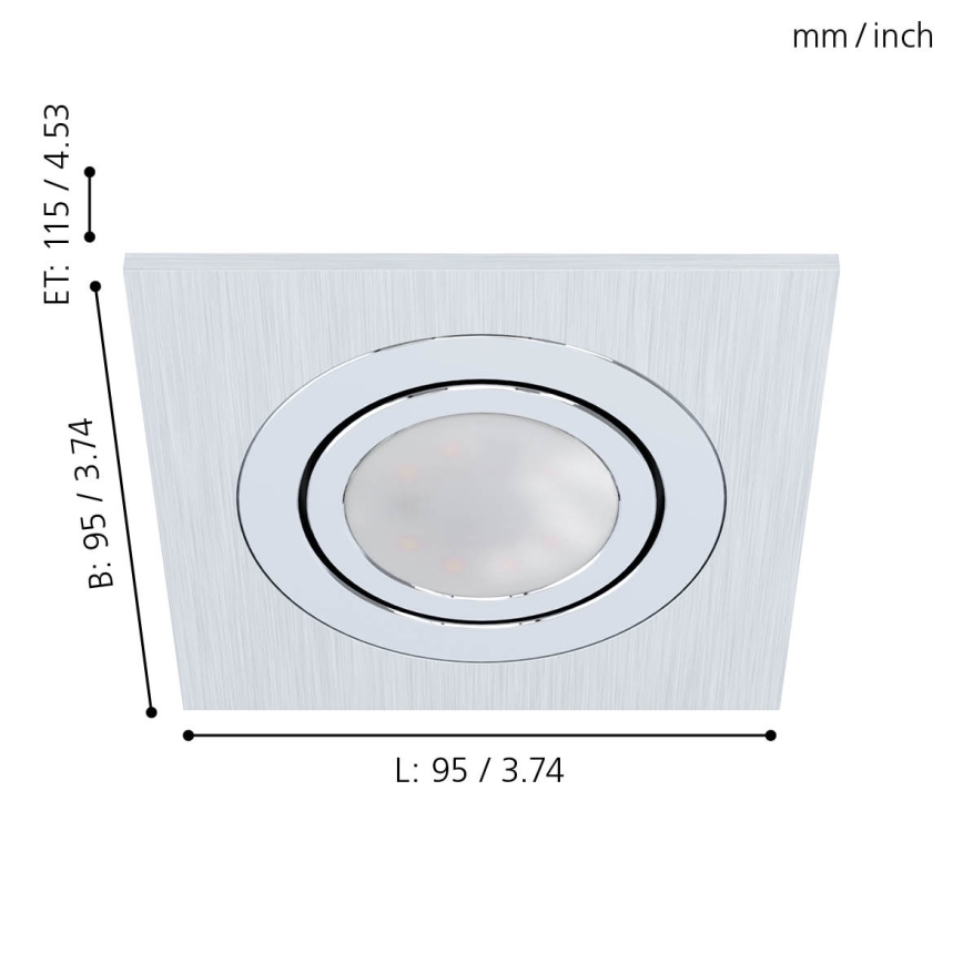 Eglo - CONJUNTO 3xLED Luz embutida AREITIO 3xGU10/5W/230V