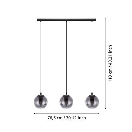 Eglo - Candelabro num fio 3xE27/40W/230V