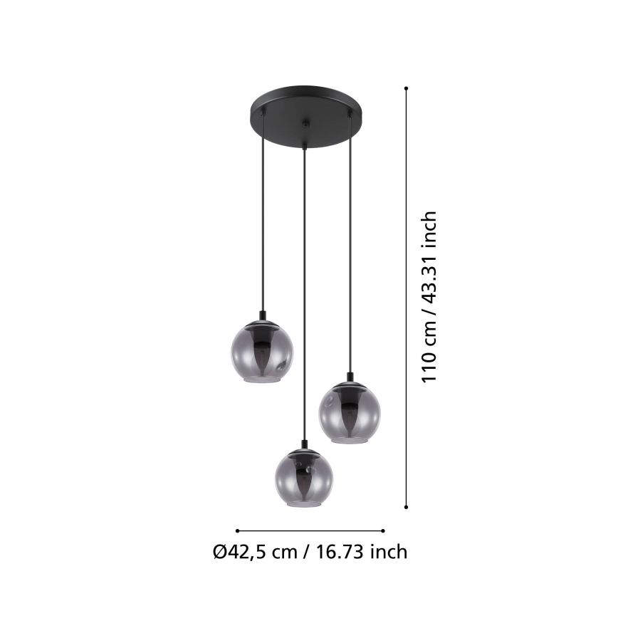 Eglo 98653 - Candelabro num fio ARISCANI 3xE27/40W/230V