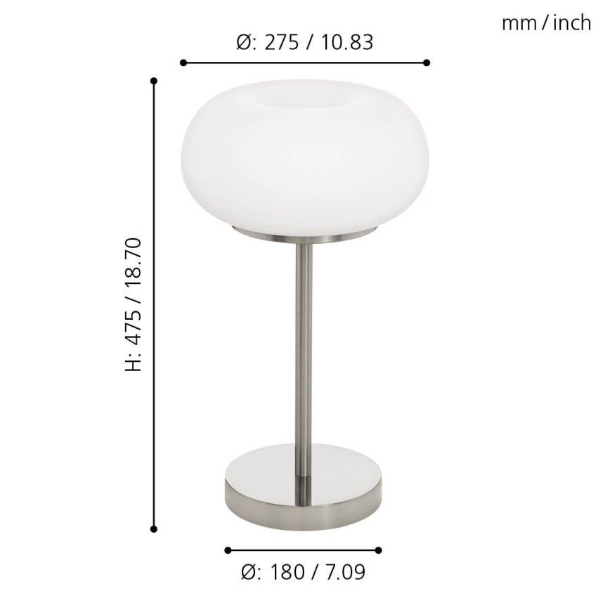 Eglo - Candeeiro de mesa LED RGB com regulação OPTICA-C LED/16W/230V diâmetro 27,5 cm