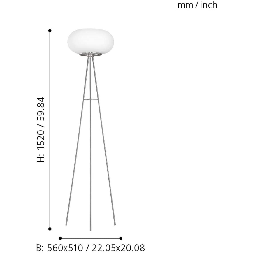 Eglo - Candeeiro de chão LED RGB com regulação OPTICA-C LED/17W/230V diâmetro 56 cm