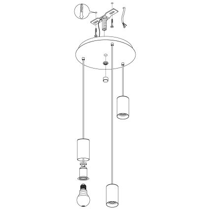 Eglo - Candelabro num fio 3xE27/40W/230V