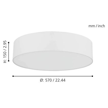 Eglo - Iluminação de teto LED RGB com regulação ROMAO-C LED/33W/230V + CR