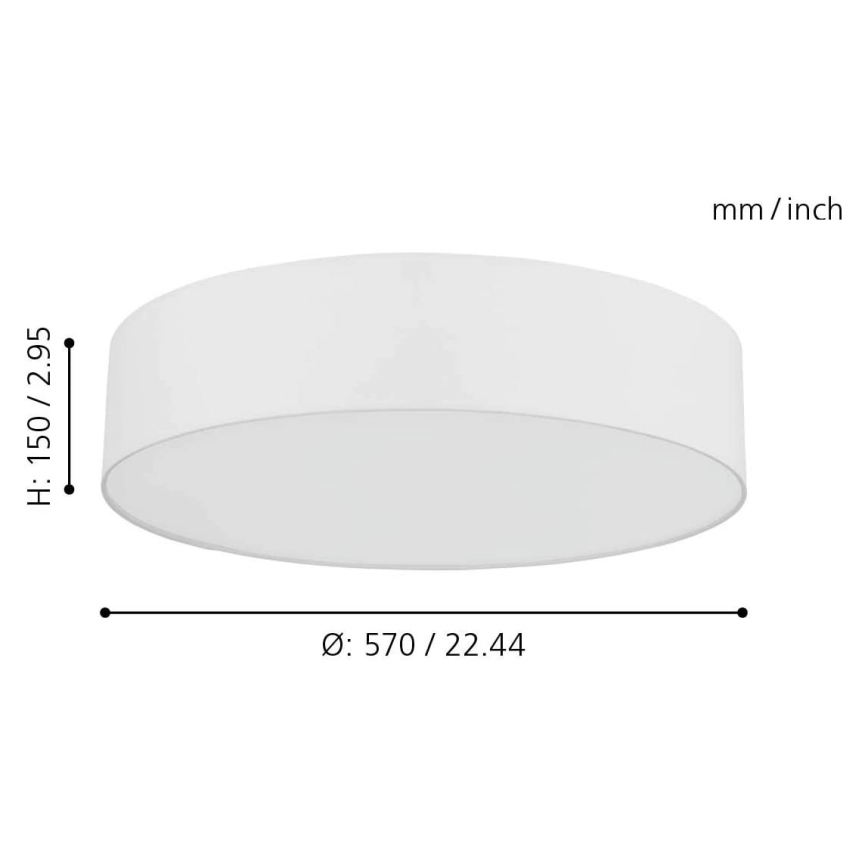 Eglo - Iluminação de teto LED RGB com regulação ROMAO-C LED/33W/230V + CR
