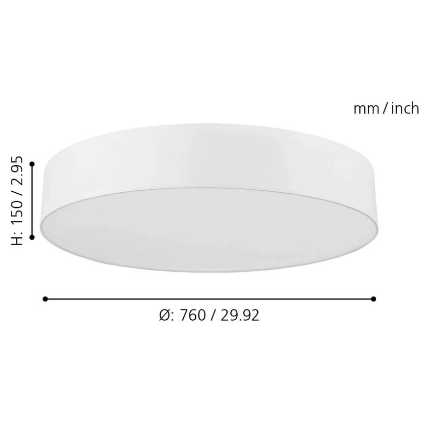 Eglo - Iluminação de teto LED RGB com regulação ROMAO-C LED/42W/230V + comando