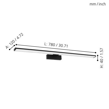 Eglo - Iluminação de espelho para casa de banho LED LED/14W/230V 4000K 78 cm IP44
