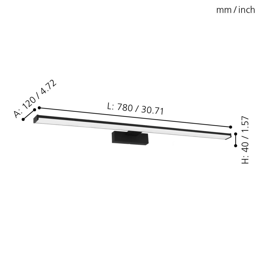 Eglo - Iluminação de espelho para casa de banho LED LED/14W/230V 4000K 78 cm IP44