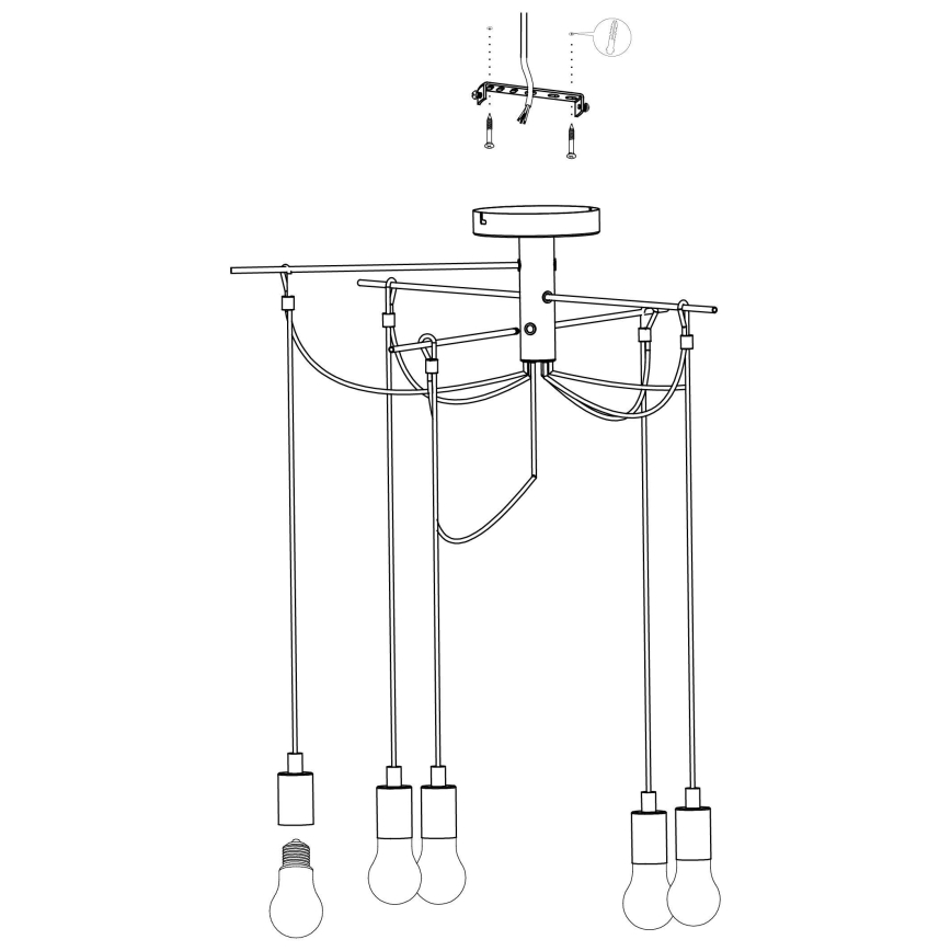 Eglo - Candeeiro suspenso 6xE27/60W/230V aranha