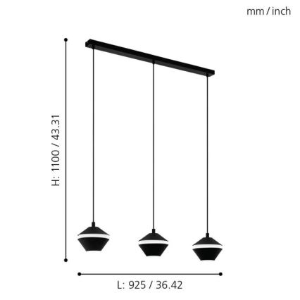 Eglo - Candelabro num fio LED 3xGU10/5W/230V