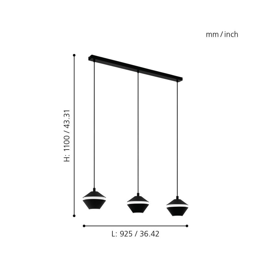 Eglo - Candelabro num fio LED 3xGU10/5W/230V
