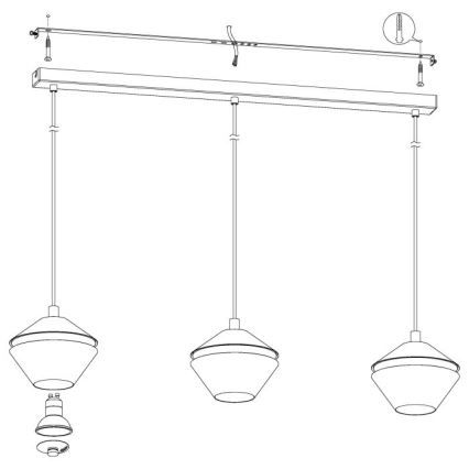 Eglo - Candelabro num fio LED 3xGU10/5W/230V