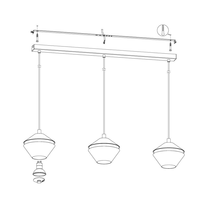Eglo - Candelabro num fio LED 3xGU10/5W/230V
