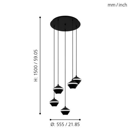 Eglo - Candelabro num fio LED 5xGU10/5W/230V