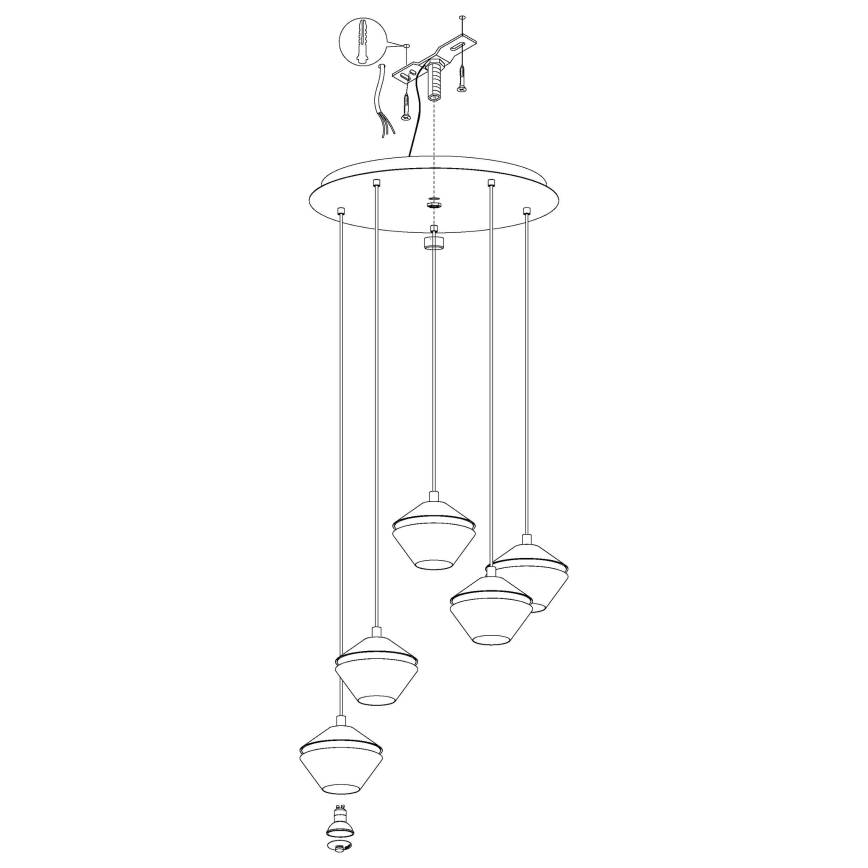 Eglo - Candelabro num fio LED 5xGU10/5W/230V