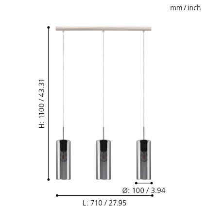 Eglo - Candelabro num fio 3xE27/15W/230V