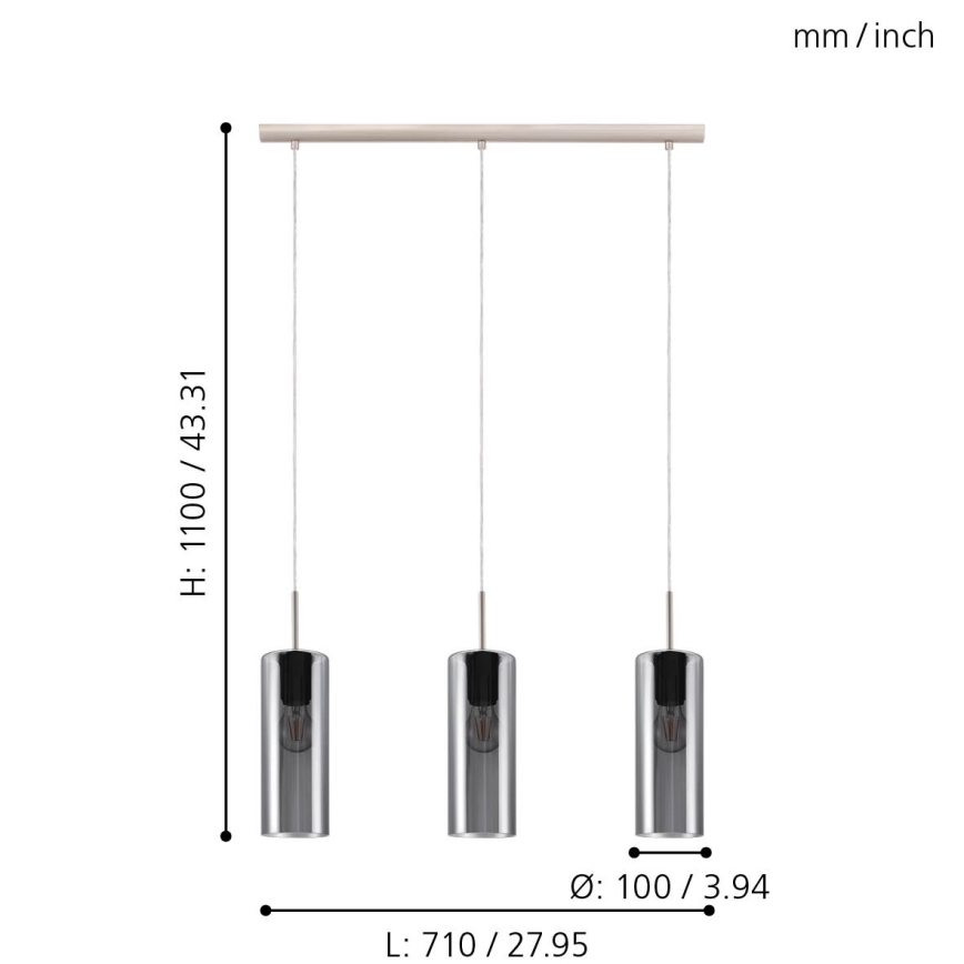 Eglo - Candelabro num fio 3xE27/15W/230V