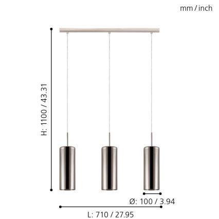 Eglo - Candelabro num fio 3xE27/15W/230V