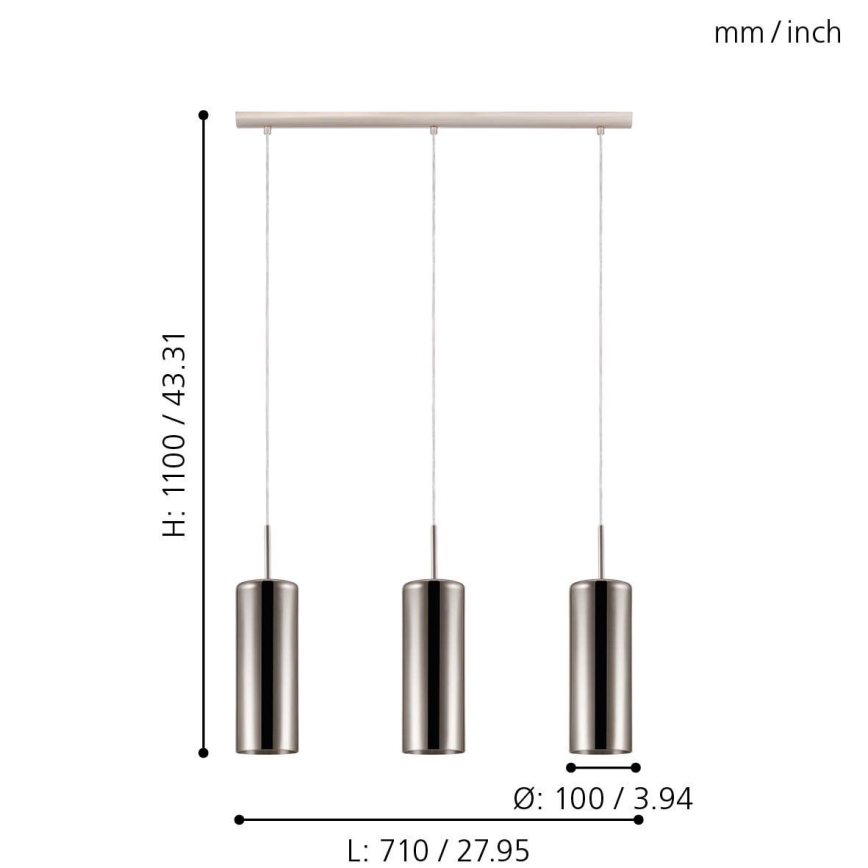Eglo - Candelabro num fio 3xE27/15W/230V