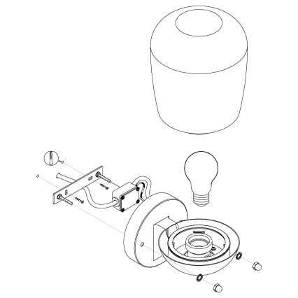 Eglo - Luz de parede de exterior 1xE27/60W/230V IP44