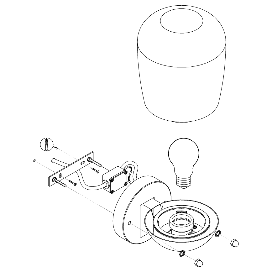 Eglo - Luz de parede de exterior 1xE27/60W/230V IP44