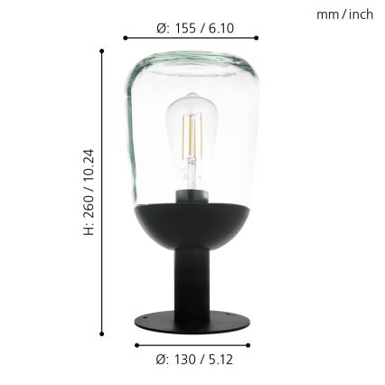 Eglo - Candeeiro de exterior 1xE27/60W/230V IP44