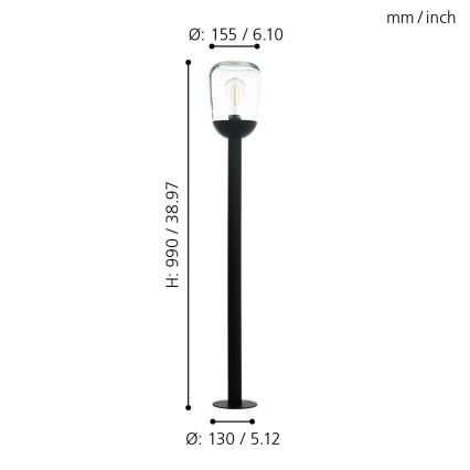 Eglo - Candeeiro de exterior 1xE27/60W/230V IP44