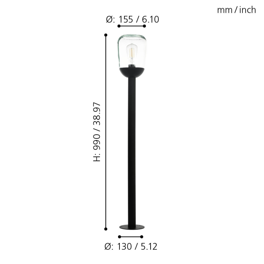 Eglo - Candeeiro de exterior 1xE27/60W/230V IP44