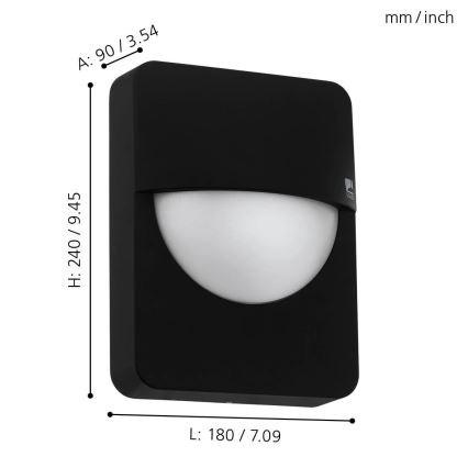 Eglo - Luz de parede de exterior 1xE27/28W/230V IP44