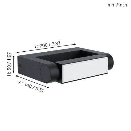 Eglo - Luz de parede LED de exterior LED/4,8W/230V IP44