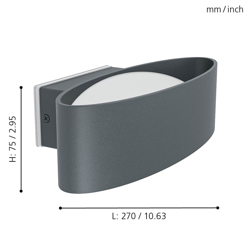 Eglo - Luz de parede LED de exterior LED/10W/230V IP44