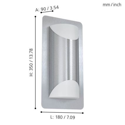 Eglo - Luz de parede de exterior 2xE27/10W/230V IP44