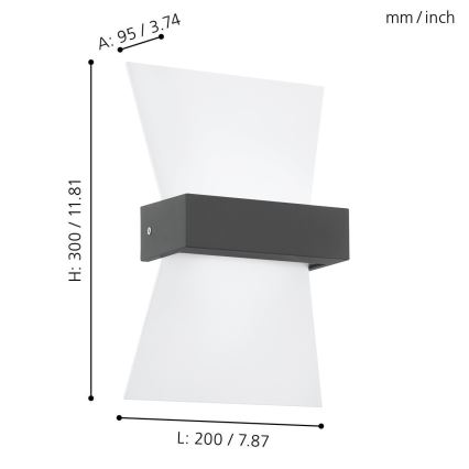 Eglo - Luz de parede LED de exterior LED/4,8W/230V IP44