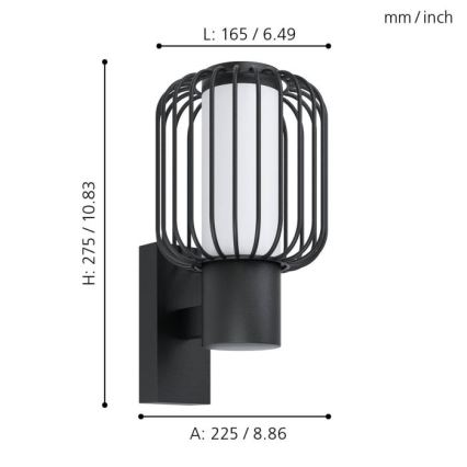 Eglo - Luz de parede de exterior 1xE27/28W/230V IP44