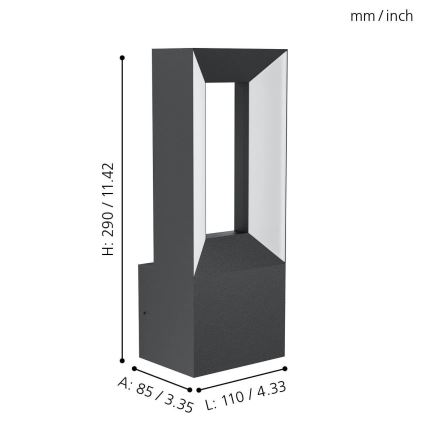 Eglo - Iluminação de parede exterior LED 2xLED/5W/230V IP44